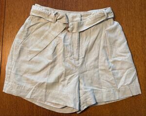 House of Harlow 1960 Linen Blend Belted Shorts - Beige - Medium